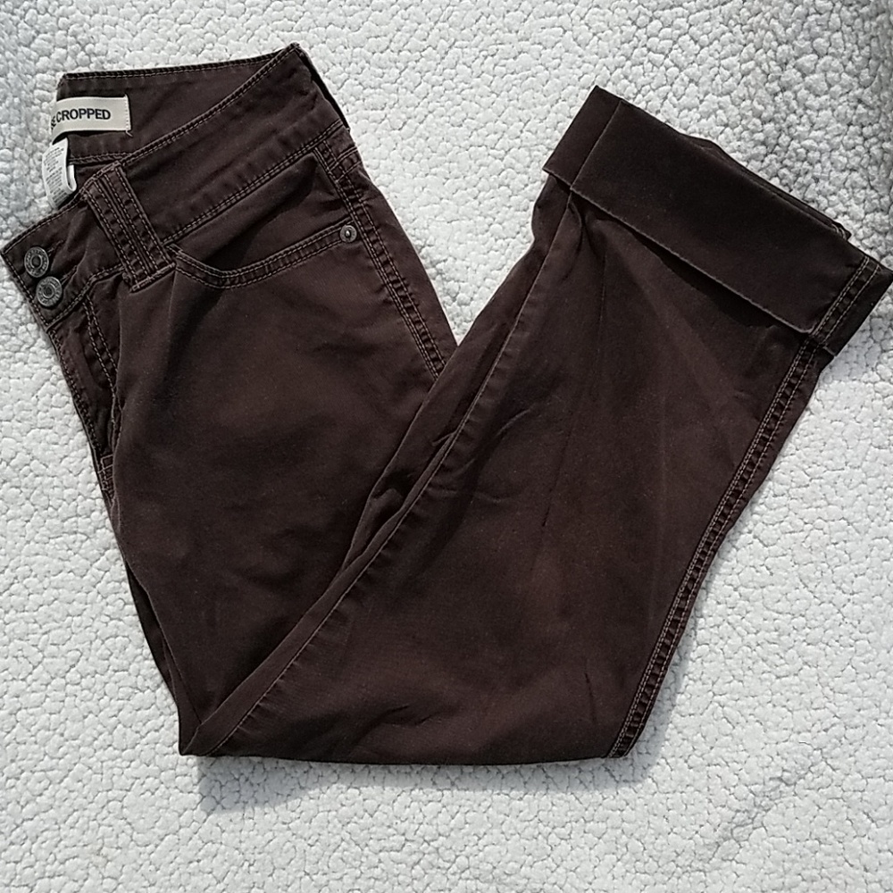 Cropped Gap lowrise 4 stretch dark brown pants